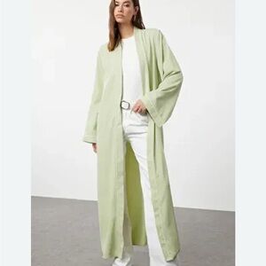 NWT Light Green Long Kimono Cardigan Abaya Size XL